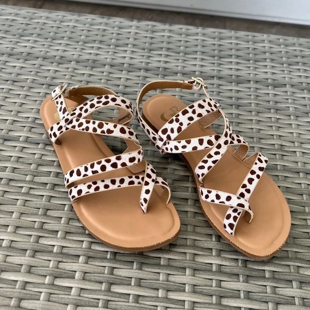 Gianni Bini Calf Hair Strappy Sandals Size 6